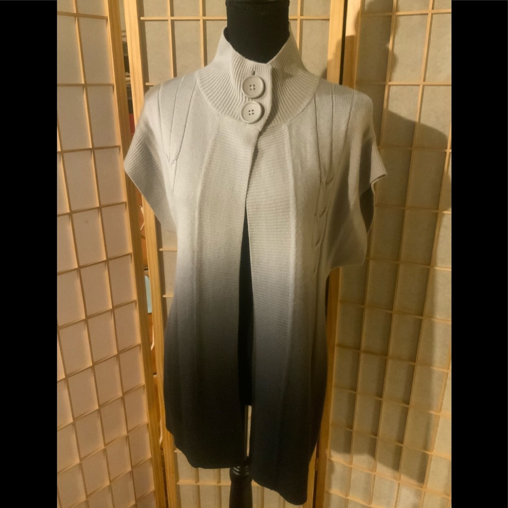 Worthington - Smoke Gray n light Gray 2 button sweater vest. Sz L